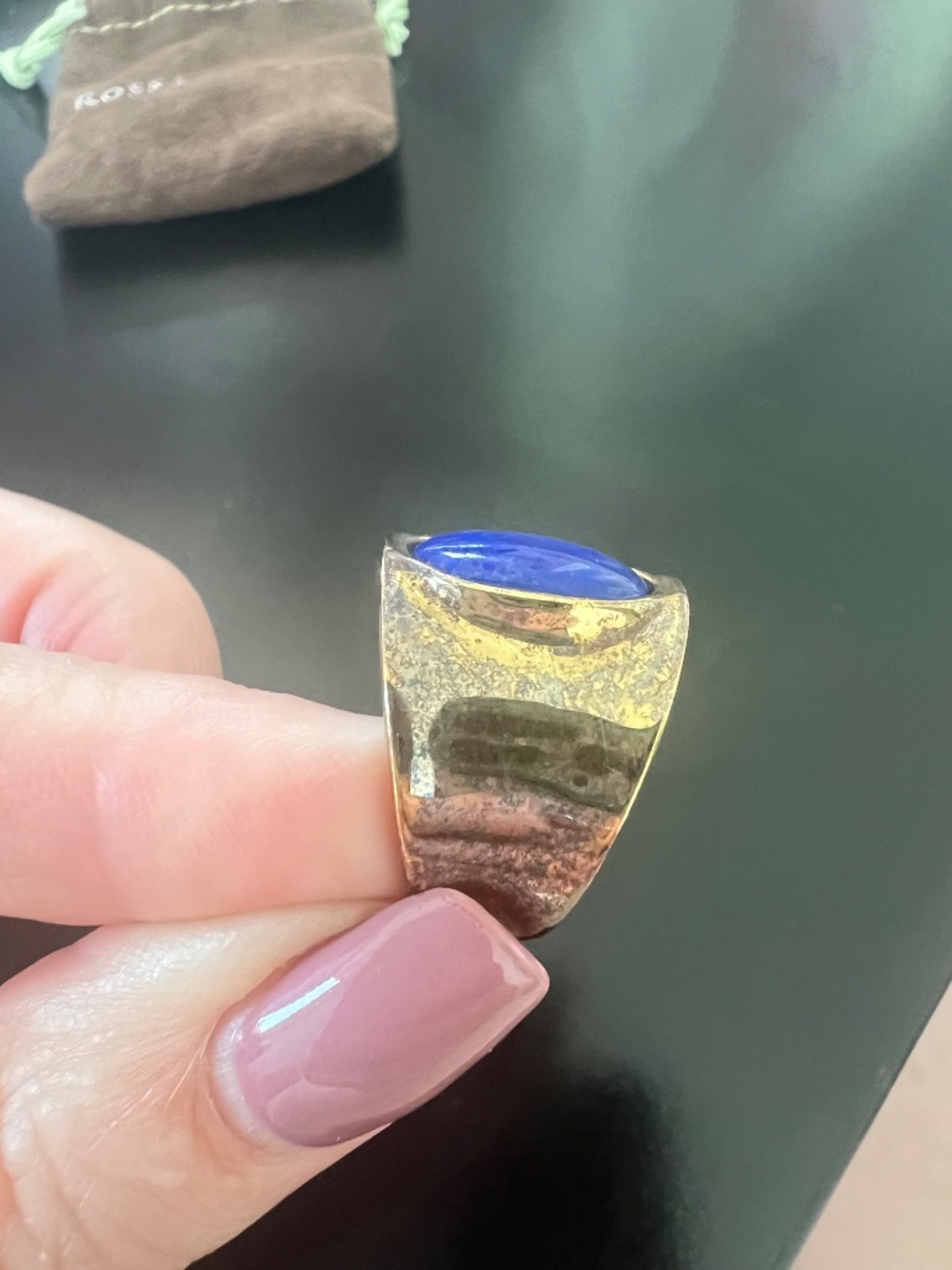 Ross-Simons Vintage Blue Lapis Statement Ring Size 9 - Picture 4 of 7